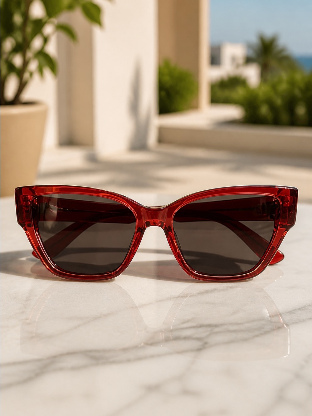 Classic Red Cat-Eye Sunglasses - Stylish Women’s Shades